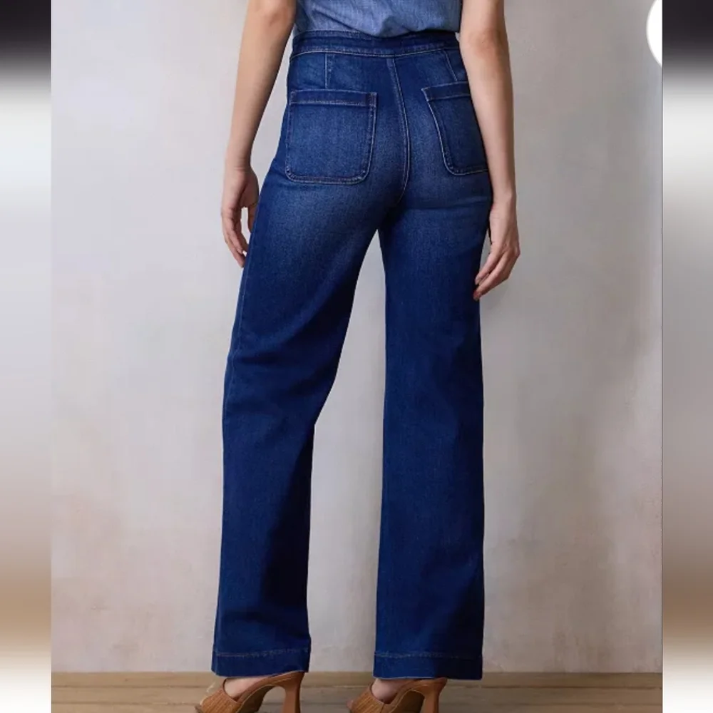 Women's Lauren Conrad Super High Rise Wide Leg Denim Trousers, Size 16 - Picture 2 of 2
